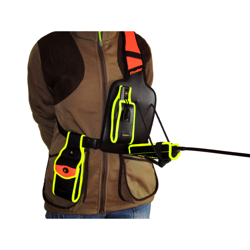 Niggeloh Schulterholster Finder – ergonomisches Design für den sicheren Transport von Navigations- und Funkgeräten. Ideal für den Einsatz im Mantrailing und Rettungshundewesen.