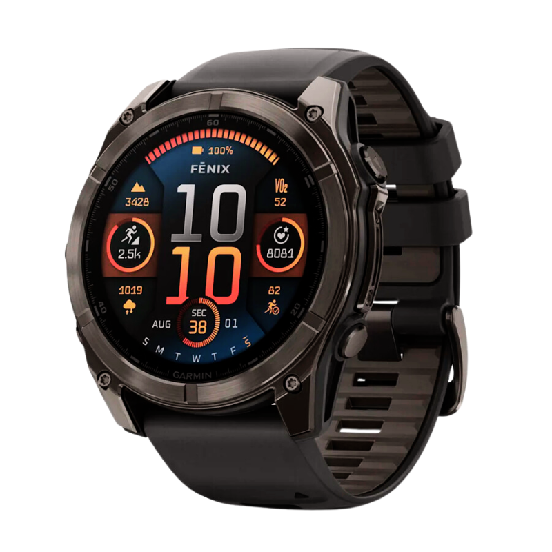 Garmin fēnix® 8 – 51 mm Smartwatch mit AMOLED-Display und schwarzem Silikonarmband. Robuste Multisport-GPS-Uhr mit VO2-Max-Analyse, Herzfrequenzmessung, Höhenmesser und umfassenden Outdoor-Funktionen für Sportler und Abenteurer.