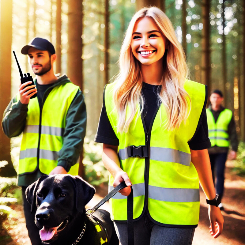 ein Mantrailteam am Arbeiten 